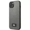 Karl Lagerfeld Saffiano Plaque hardcase voor Apple iPhone 13 Mini 5,4 inch - zilver