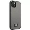 Karl Lagerfeld Saffiano Plaque hardcase voor Apple iPhone 13 Mini 5,4 inch - zilver