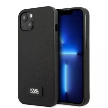Karl Lagerfeld KLHCP13SSFMP2K Saffiano Plaque hardcase voor iPhone 13 mini, zwart