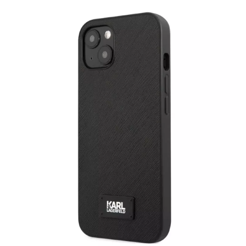 Karl Lagerfeld KLHCP13SSFMP2K Saffiano Plaque hardcase voor iPhone 13 mini, zwart