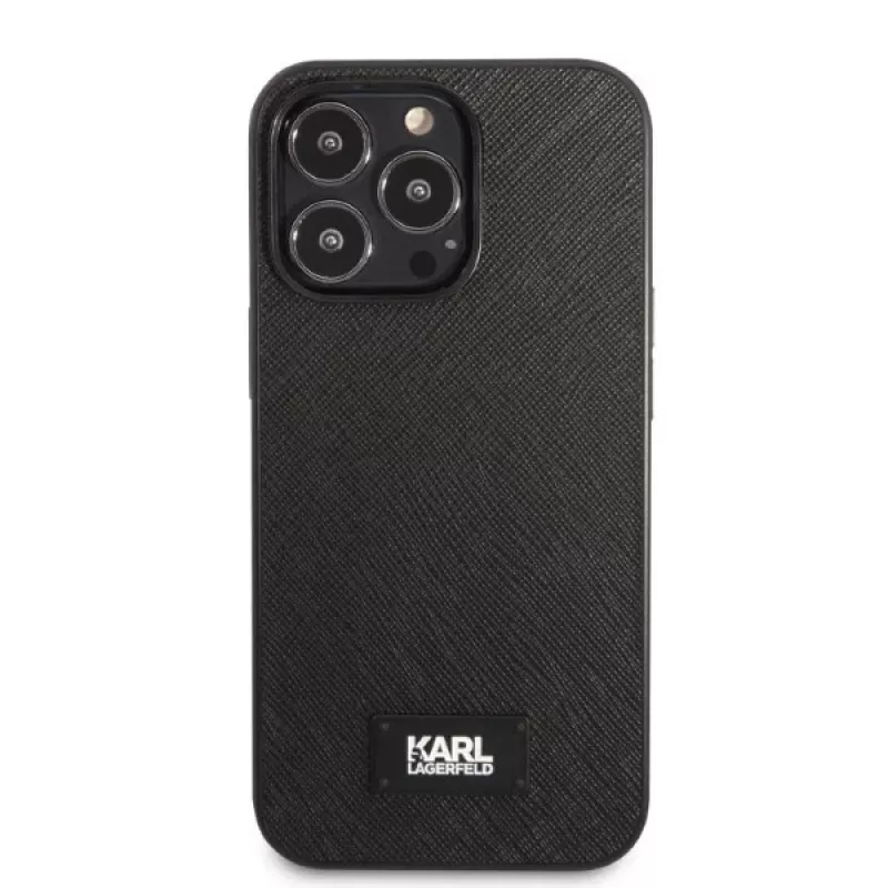 Karl Lagerfeld KLHCP13LSFMP2K iPhone 13 Pro / 13 6.1 Hardcase zwart Saffiano Plaque