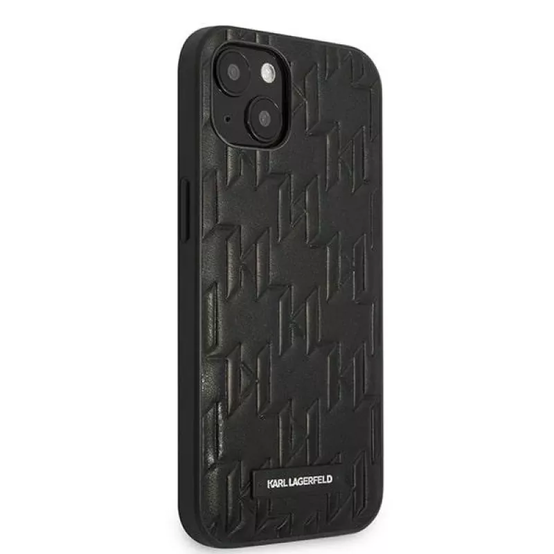 Karl Lagerfeld KLHCP13SMNMP1K iPhone 13 Mini 5,4 inch Hard Case zwart Monogram Plaque