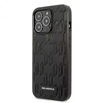 Karl Lagerfeld KLHCP13LMNMP1K hardcase voor iPhone 13 Pro / 13 6,1 inch, zwart, Monogram Plaque