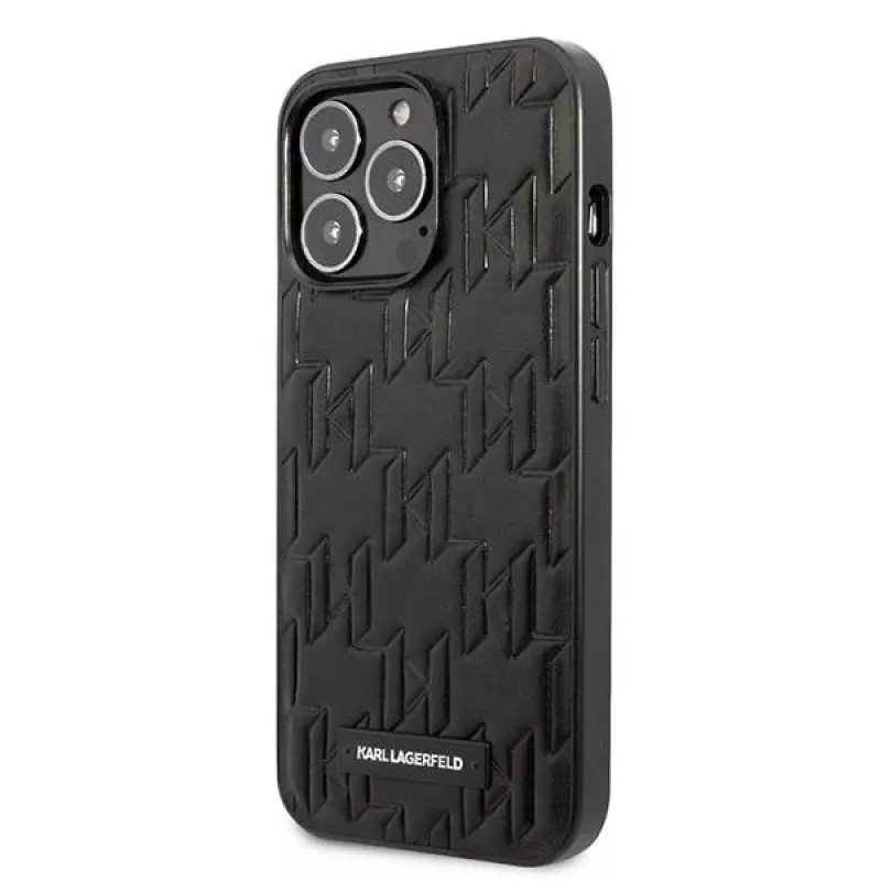 Karl Lagerfeld KLHCP13LMNMP1K hardcase voor iPhone 13 Pro / 13 6,1 inch, zwart, Monogram Plaque