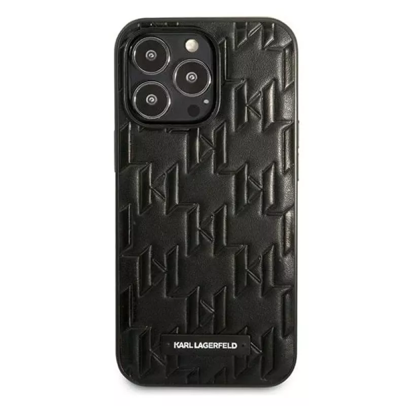 Karl Lagerfeld KLHCP13LMNMP1K hardcase voor iPhone 13 Pro / 13 6,1 inch, zwart, Monogram Plaque