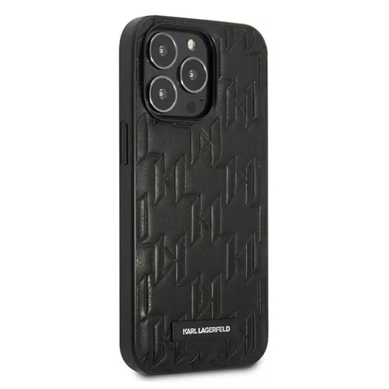Karl Lagerfeld KLHCP13LMNMP1K hardcase voor iPhone 13 Pro / 13 6,1 inch, zwart, Monogram Plaque