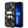 Karl Lagerfeld KLHCP13LPMNIKBK Hard Case voor iPhone 13 Pro / 13 6,1 inch zwart Monogram Ikonik Patch