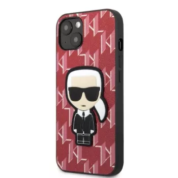 Karl Lagerfeld KLHCP13SPMNIKPI hardcase voor Apple iPhone 13 mini 5,4 inch rood Monogram Ikonik Patch
