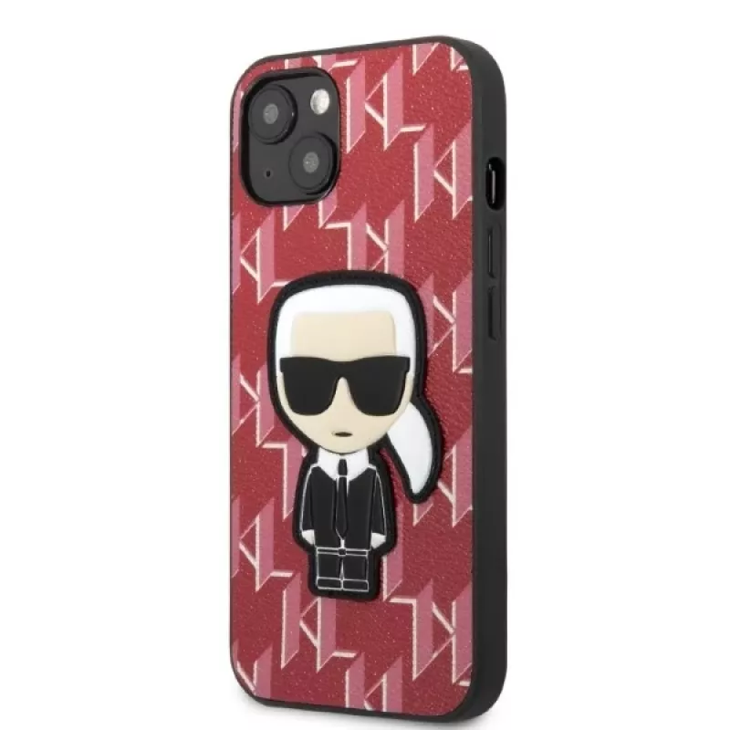 Karl Lagerfeld KLHCP13SPMNIKPI hardcase voor Apple iPhone 13 mini 5,4 inch rood Monogram Ikonik Patch
