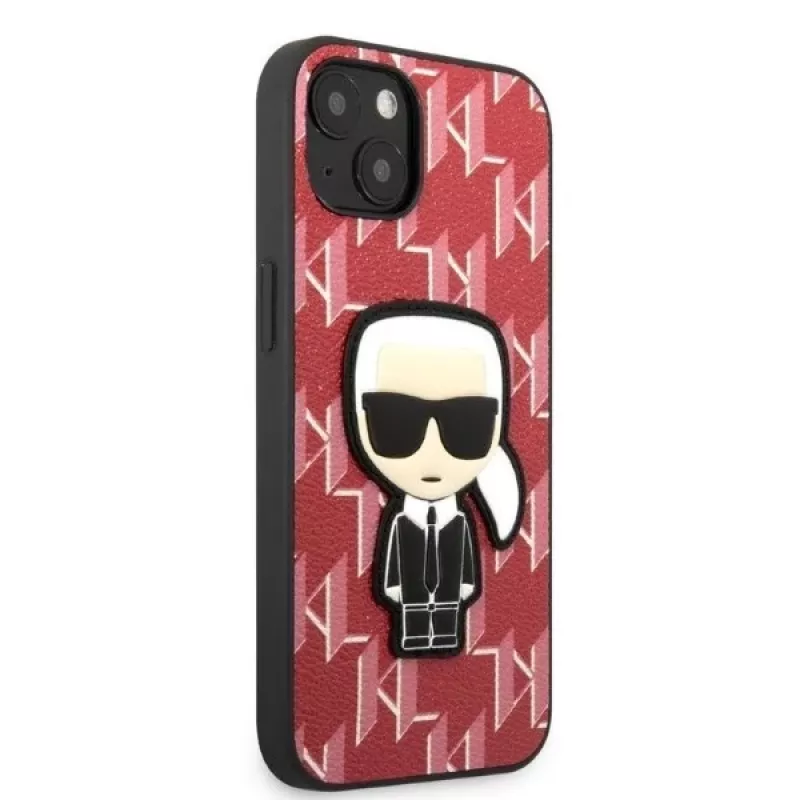 Karl Lagerfeld KLHCP13SPMNIKPI hardcase voor Apple iPhone 13 mini 5,4 inch rood Monogram Ikonik Patch