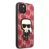 Karl Lagerfeld KLHCP13MPMNIKPI Hard Case voor iPhone 13 / 14 6,1 inch rood Monogram Ikonik Patch