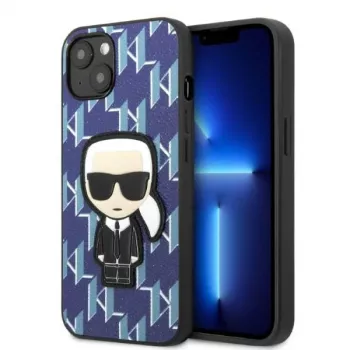 Karl Lagerfeld KLHCP13SPMNIKBL iPhone 13 mini hardcase blauw Monogram Ikonik Patch