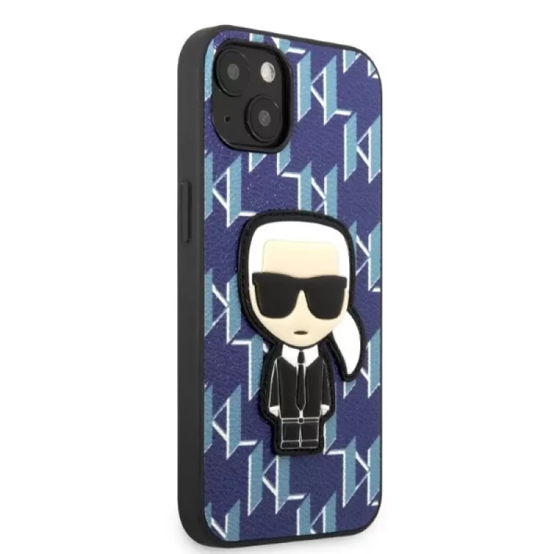 Karl Lagerfeld iPhone 13/14/15 6,1 inch hardcase blauw Monogram Ikonik Patch