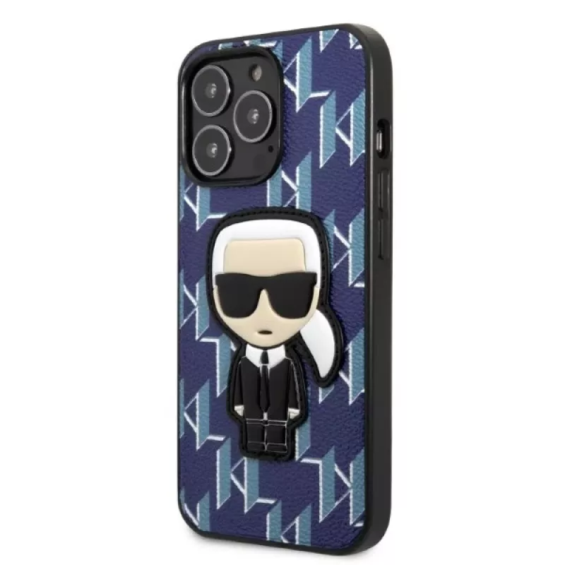 Karl Lagerfeld KLHCP13LPMNIKBL iPhone 13 Pro / 13 6,1 inch hardcase blauw Monogram Ikonik Patch
