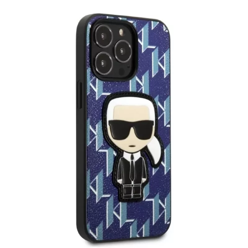 Karl Lagerfeld KLHCP13LPMNIKBL iPhone 13 Pro / 13 6,1 inch hardcase blauw Monogram Ikonik Patch