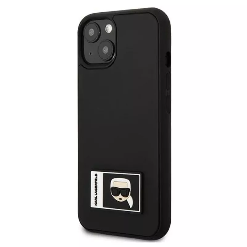 Karl Lagerfeld KLHCP13M3DKPK Ikonik Patch hardcase voor iPhone 13/14/15 6,1 inch zwart
