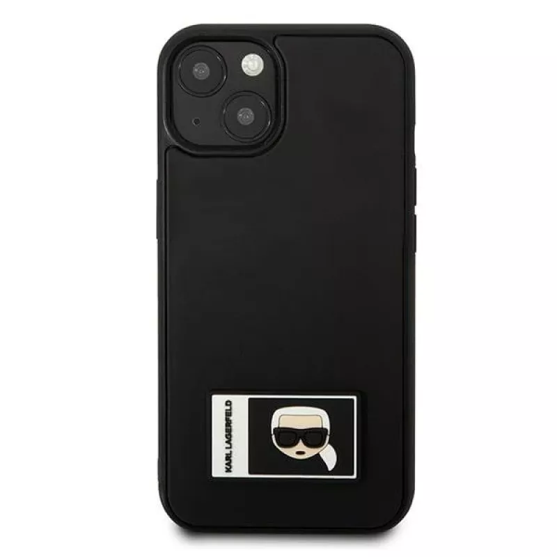 Karl Lagerfeld KLHCP13M3DKPK Ikonik Patch hardcase voor iPhone 13/14/15 6,1 inch zwart