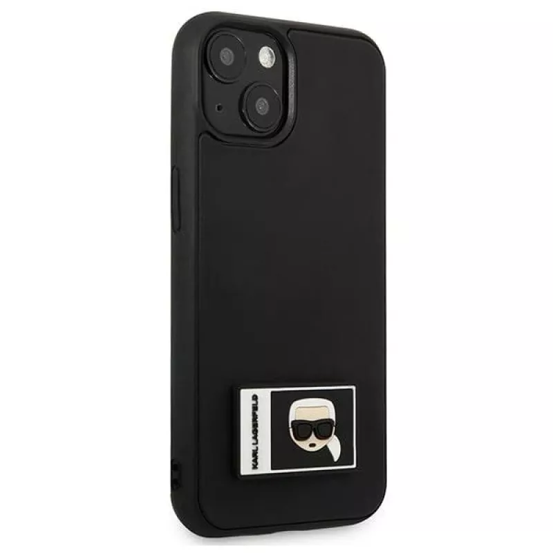 Karl Lagerfeld KLHCP13M3DKPK Ikonik Patch hardcase voor iPhone 13/14/15 6,1 inch zwart