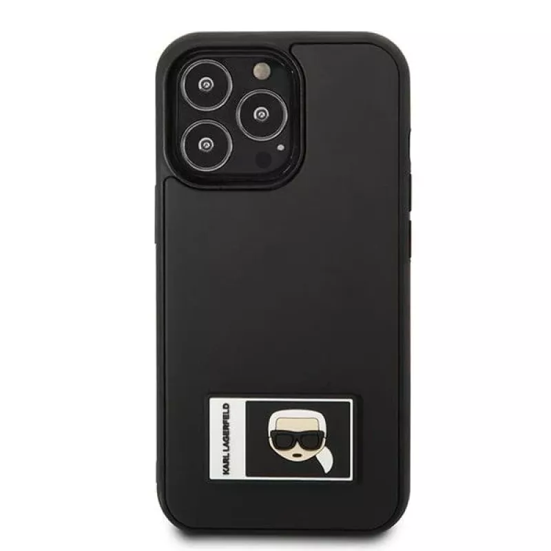 Karl Lagerfeld KLHCP13L3DKPK Ikonik Patch hardcase voor iPhone 13 Pro / 13 6,1 inch - zwart