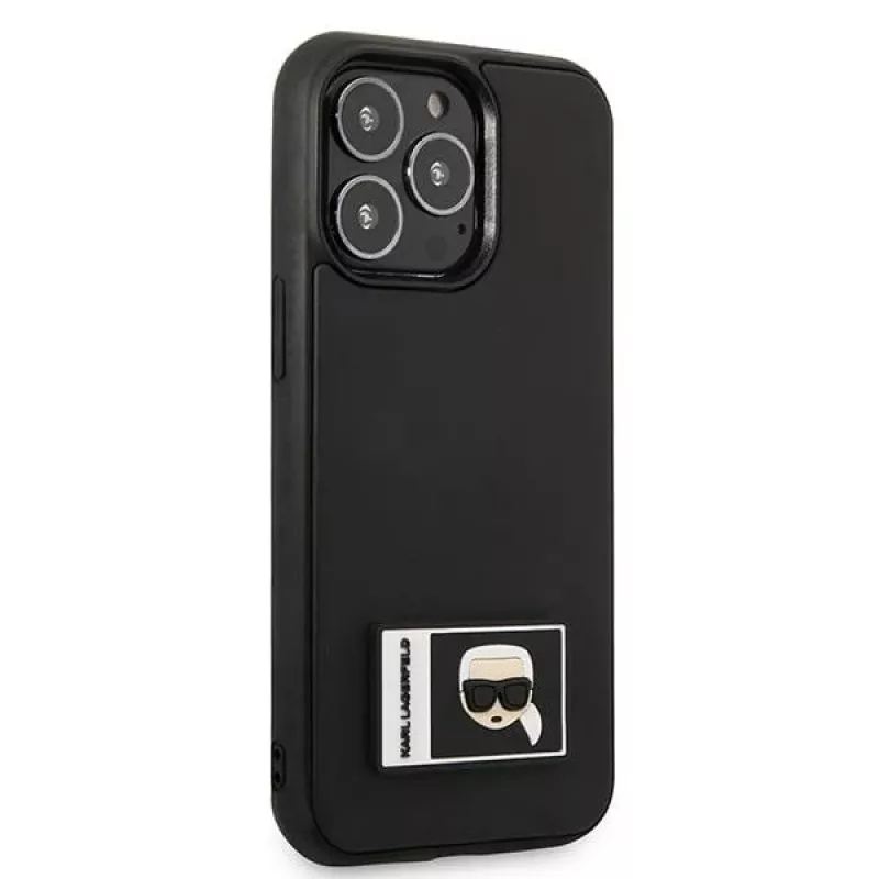 Karl Lagerfeld KLHCP13L3DKPK Ikonik Patch hardcase voor iPhone 13 Pro / 13 6,1 inch - zwart