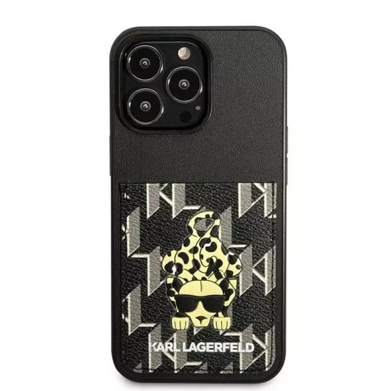 Karl Lagerfeld KLHCP13LCANCNK iPhone 13 Pro / 13 6.1 hardcase zwart Karlimals Cardslot