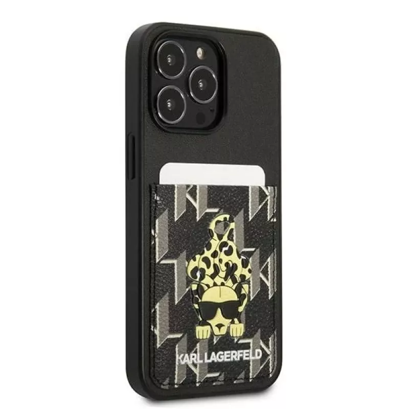 Karl Lagerfeld KLHCP13LCANCNK iPhone 13 Pro / 13 6.1 hardcase zwart Karlimals Cardslot