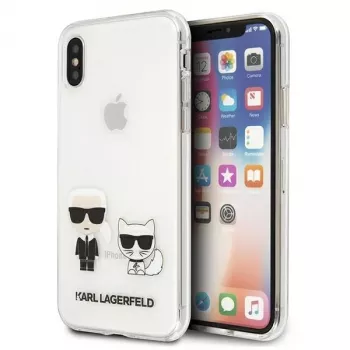 Karl Lagerfeld KLHCI65CKTR hardcase voor Apple iPhone Xs Max, transparant, Karl & Choupette design