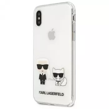 Karl Lagerfeld KLHCI65CKTR hardcase voor Apple iPhone Xs Max, transparant, Karl & Choupette design