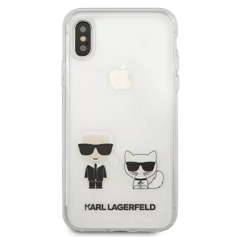 Karl Lagerfeld KLHCI65CKTR hardcase voor Apple iPhone Xs Max, transparant, Karl & Choupette design
