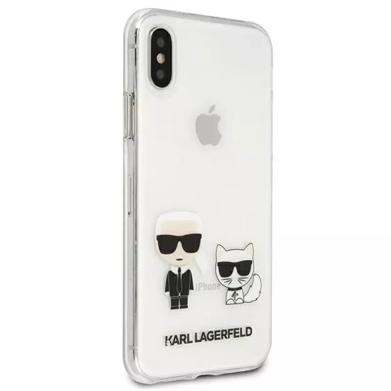 Karl Lagerfeld KLHCI65CKTR hardcase voor Apple iPhone Xs Max, transparant, Karl & Choupette design