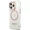 Guess Metal Outline MagSafe hardcase voor iPhone 13 Pro / 13 6,1 inch - roze