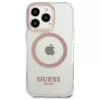 Guess Metal Outline MagSafe hardcase voor iPhone 13 Pro / 13 6,1 inch - roze