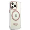Guess Metal Outline MagSafe hardcase voor iPhone 13 Pro / 13 6,1 inch - roze