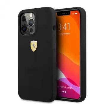 Ferrari FESSIHMP13XBK iPhone 13 Pro Max 6,7 inch zwarte hardcase silicone MagSafe