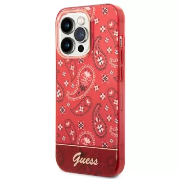 Guess GUHCP14LHGBNHR hardcase Bandana Paisley voor Apple iPhone 14 Pro 6,1 inch rood