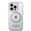Guess Gold Outline Translucent hardcase voor Apple iPhone 14 Pro 6,1 inch - paars