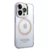 Guess Gold Outline Translucent hardcase voor Apple iPhone 14 Pro 6,1 inch - paars