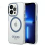 Guess Metal Outline MagSafe hardcase voor Apple iPhone 14 Pro Max 6,7 inch - blauw
