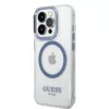 Guess Metal Outline MagSafe hardcase voor Apple iPhone 14 Pro Max 6,7 inch - blauw