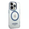 Guess Metal Outline MagSafe hardcase voor Apple iPhone 14 Pro Max 6,7 inch - blauw