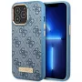 Guess GUHMP14LU4GPRB iPhone 14 Pro 6,1 inch blauwe hardcase 4G Logo Plate MagSafe