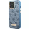 Guess GUHMP14LU4GPRB iPhone 14 Pro 6,1 inch blauwe hardcase 4G Logo Plate MagSafe