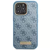 Guess GUHMP14LU4GPRB iPhone 14 Pro 6,1 inch blauwe hardcase 4G Logo Plate MagSafe
