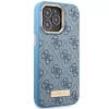 Guess GUHMP14LU4GPRB iPhone 14 Pro 6,1 inch blauwe hardcase 4G Logo Plate MagSafe