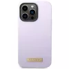 Guess GUHMP14LSBPLU silicone hardcase met logo-plaat voor Apple iPhone 14 Pro 6,1 inch - lila, MagSafe-compatibel
