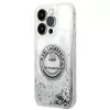 Karl Lagerfeld KLHCP14XLCRSGRS Liquid Glitter Hard Case voor Apple iPhone 14 Pro Max 6,7 inch zilver