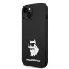 Karl Lagerfeld KLHMP14MSNCHBCK iPhone 14 Plus / 15 Plus 6,7 inch Hard Case zwart silicone Choupette MagSafe