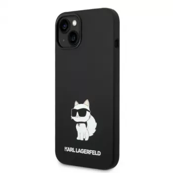 Karl Lagerfeld KLHMP14MSNCHBCK iPhone 14 Plus / 15 Plus 6,7 inch Hard Case zwart silicone Choupette MagSafe