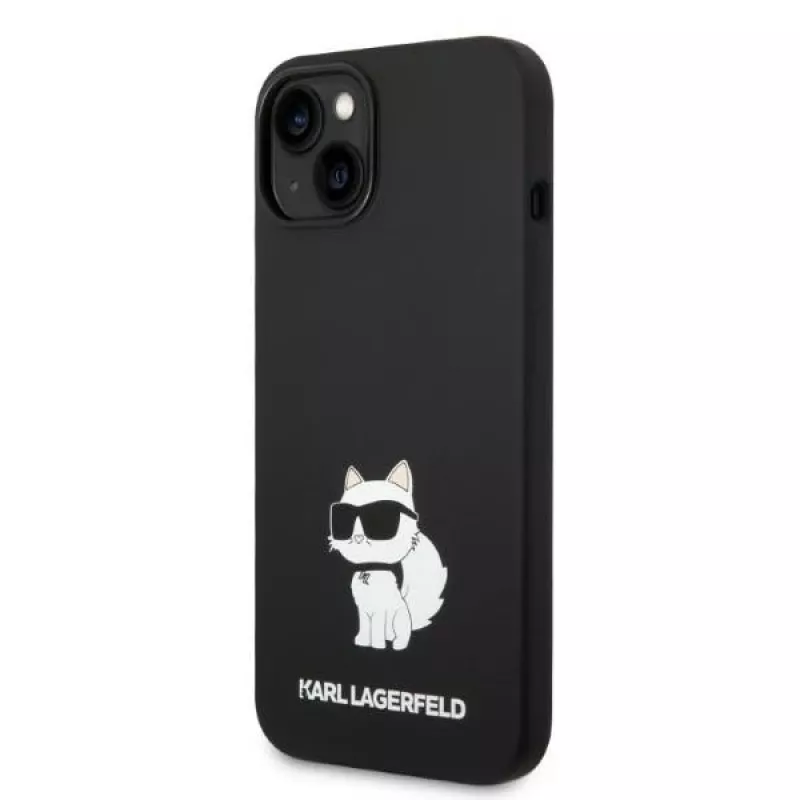 Karl Lagerfeld KLHMP14MSNCHBCK iPhone 14 Plus / 15 Plus 6,7 inch Hard Case zwart silicone Choupette MagSafe