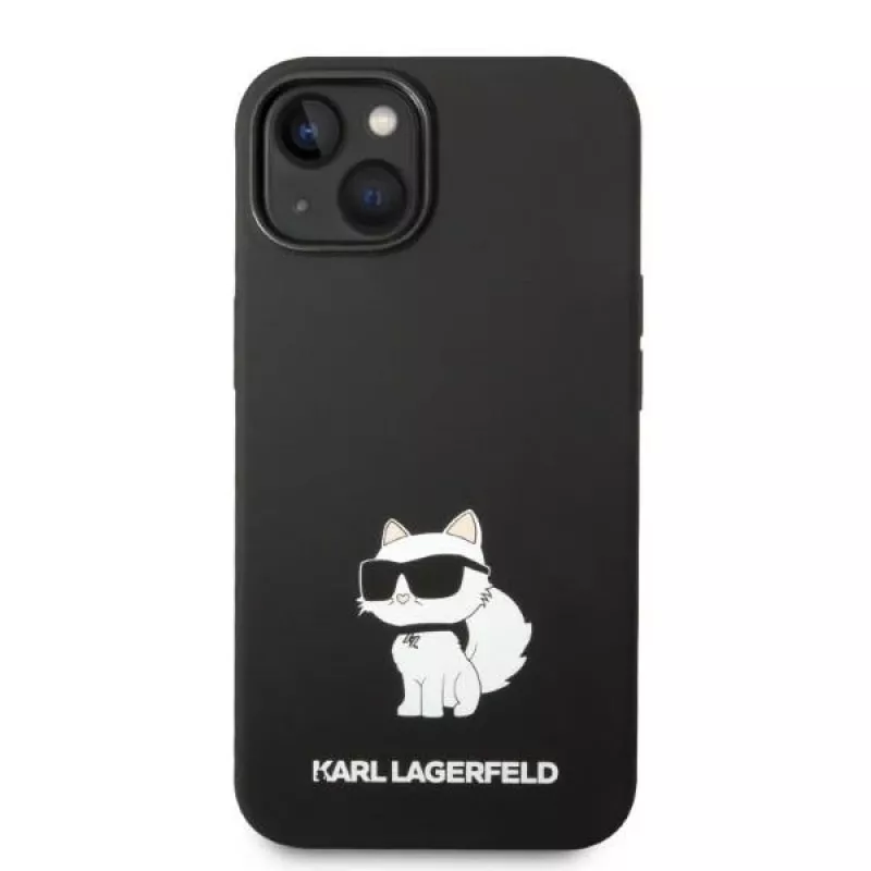 Karl Lagerfeld KLHMP14MSNCHBCK iPhone 14 Plus / 15 Plus 6,7 inch Hard Case zwart silicone Choupette MagSafe